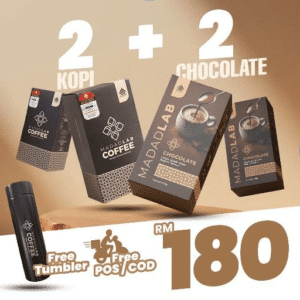 2 Kotak kopi & 2 kotak chocolate + Free tumbler